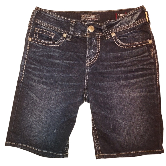 Silver Suki Mid Bermuda Capris Size 28 - Picture 1 of 6